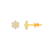 22k Yellow Gold Cubic Zirconia Stud Earrings with gold weight of 1.462g
